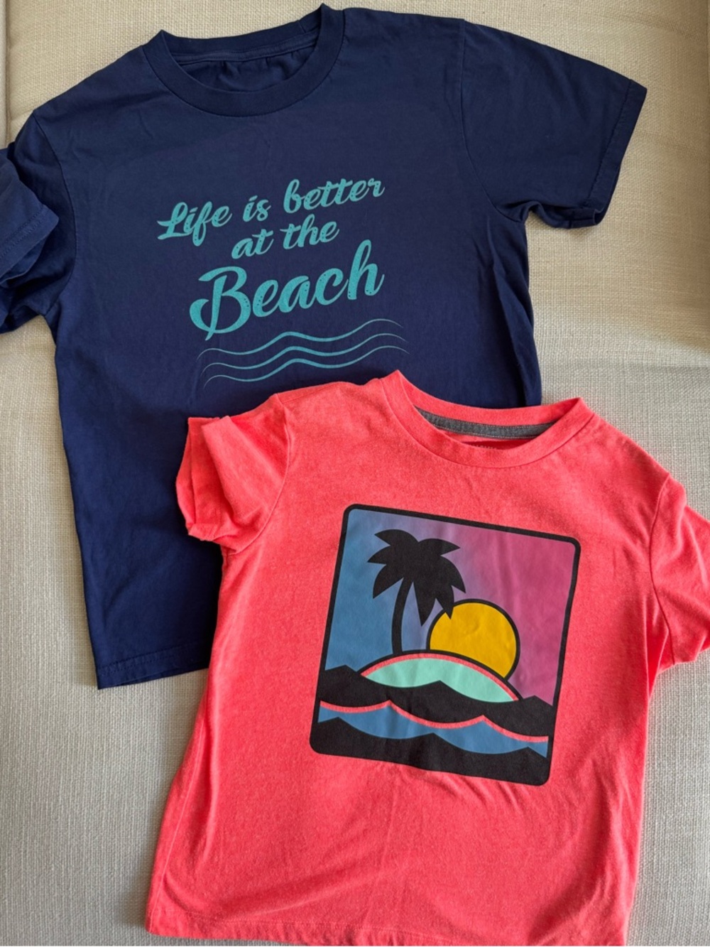 Set of 2 boys beach themed tees